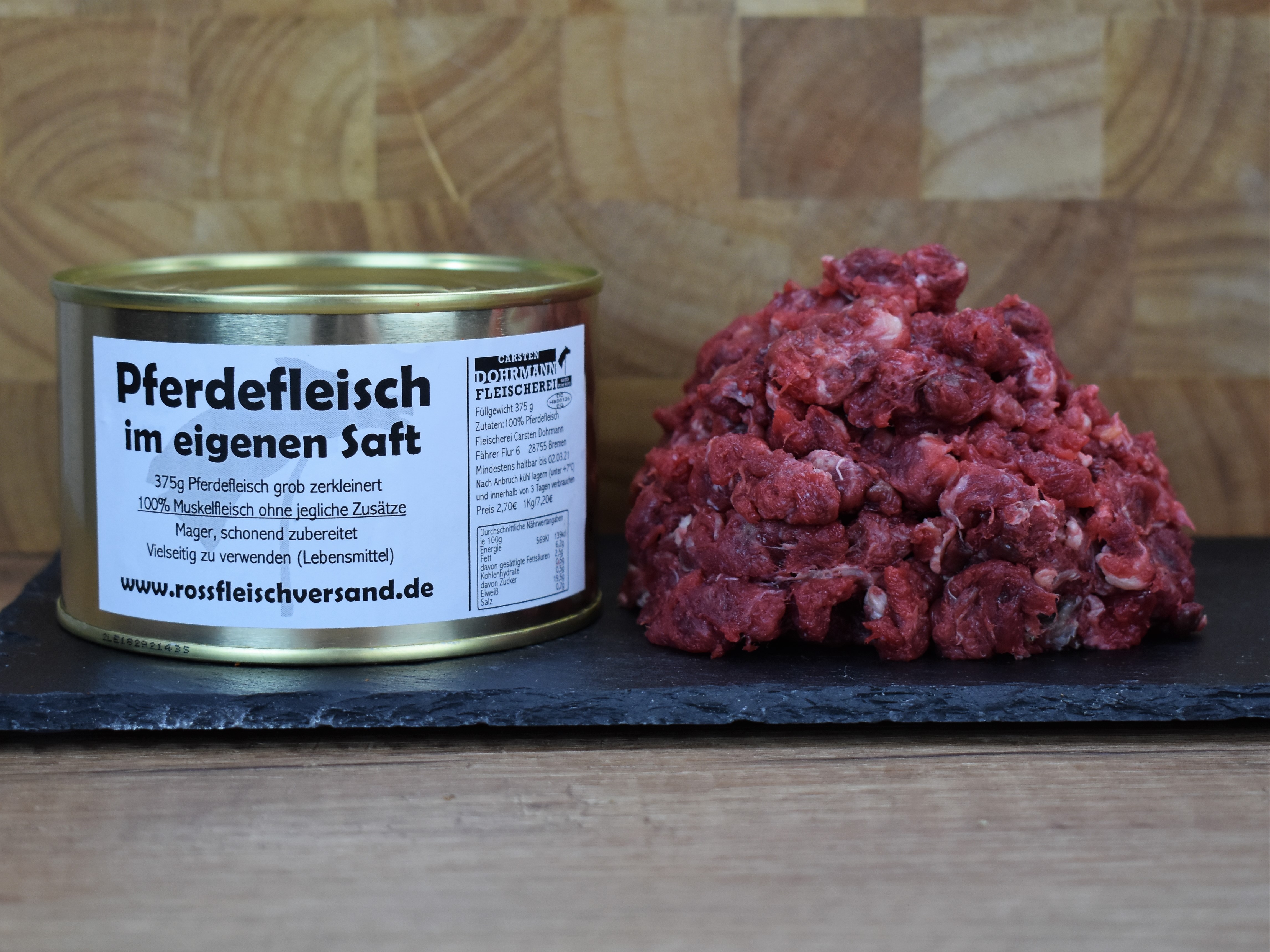 Pferdefleisch im eigenen Saft vom Rossfleischversand