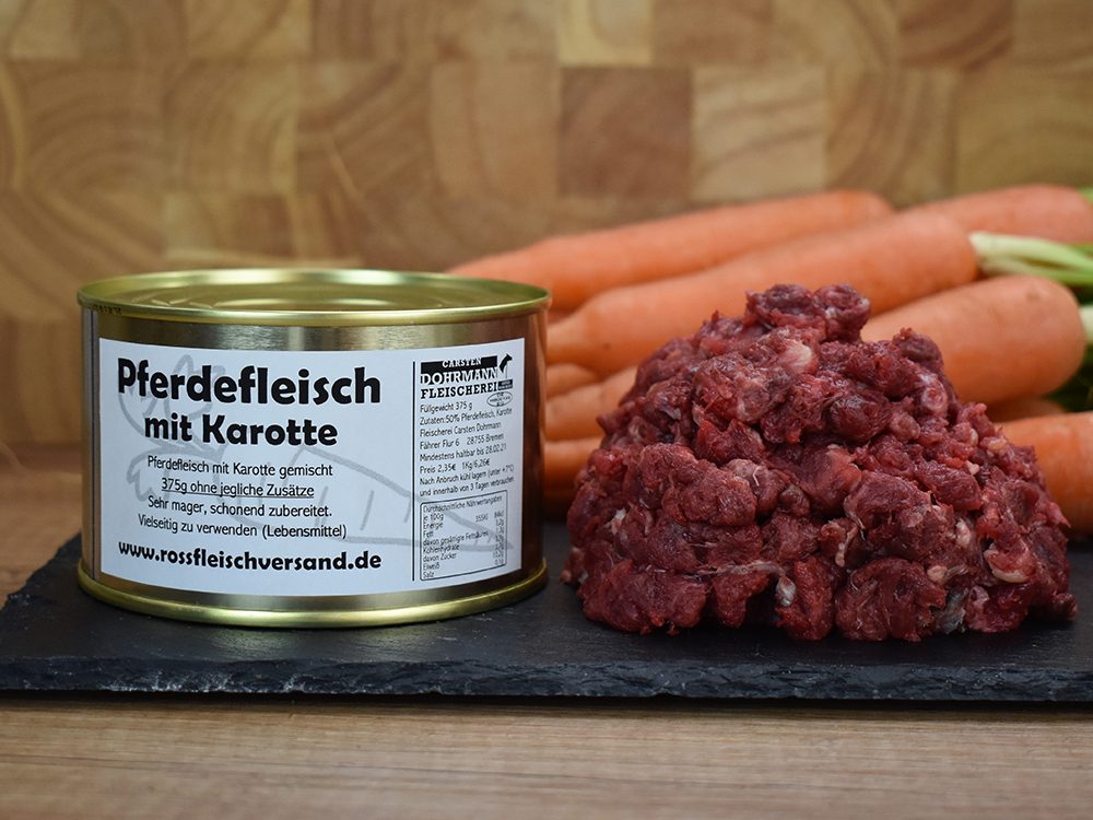 Rossfleischversand - Pferdefleisch mit Karotte Produktbild Pferdefleisch mit Karotte